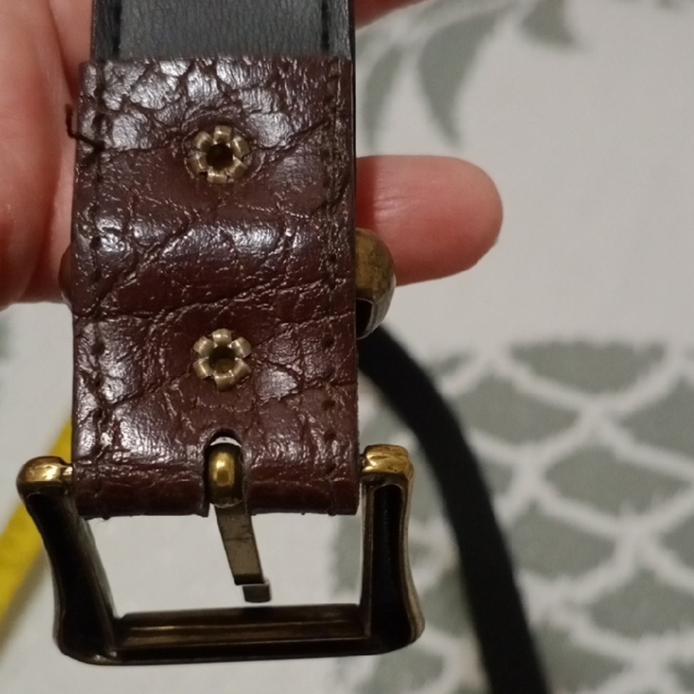 Vintage Brown Leather Men's Belt - Picture 4 of 8